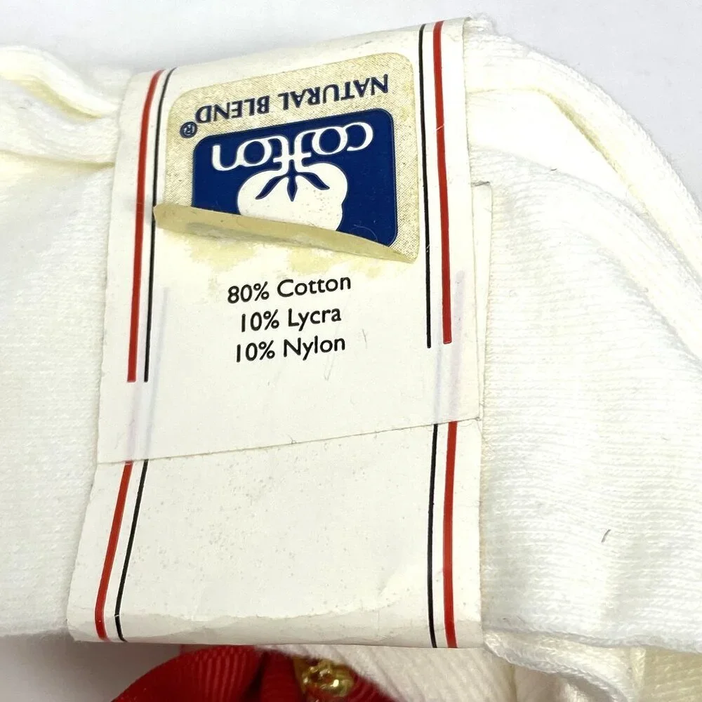 Vintage Nordstrom Papilon Girls' Dress Ankle Socks School Red Apple Bow 8-9.5